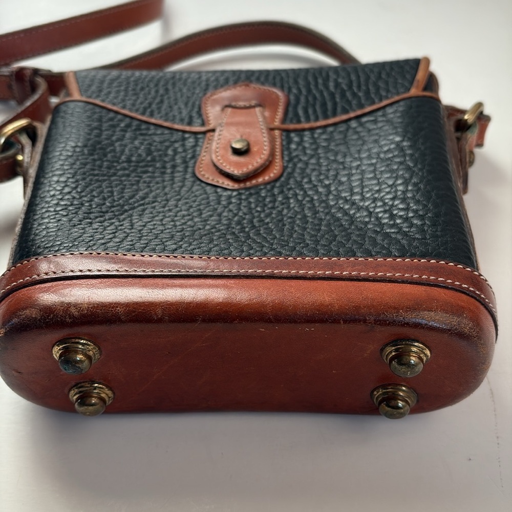 Vintage Dooney & Bourke black leather brown strap and accent mini crossbody - Picture 8 of 16